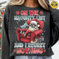 Festive Feral Girl Santa Raccoon Christmas Shirt