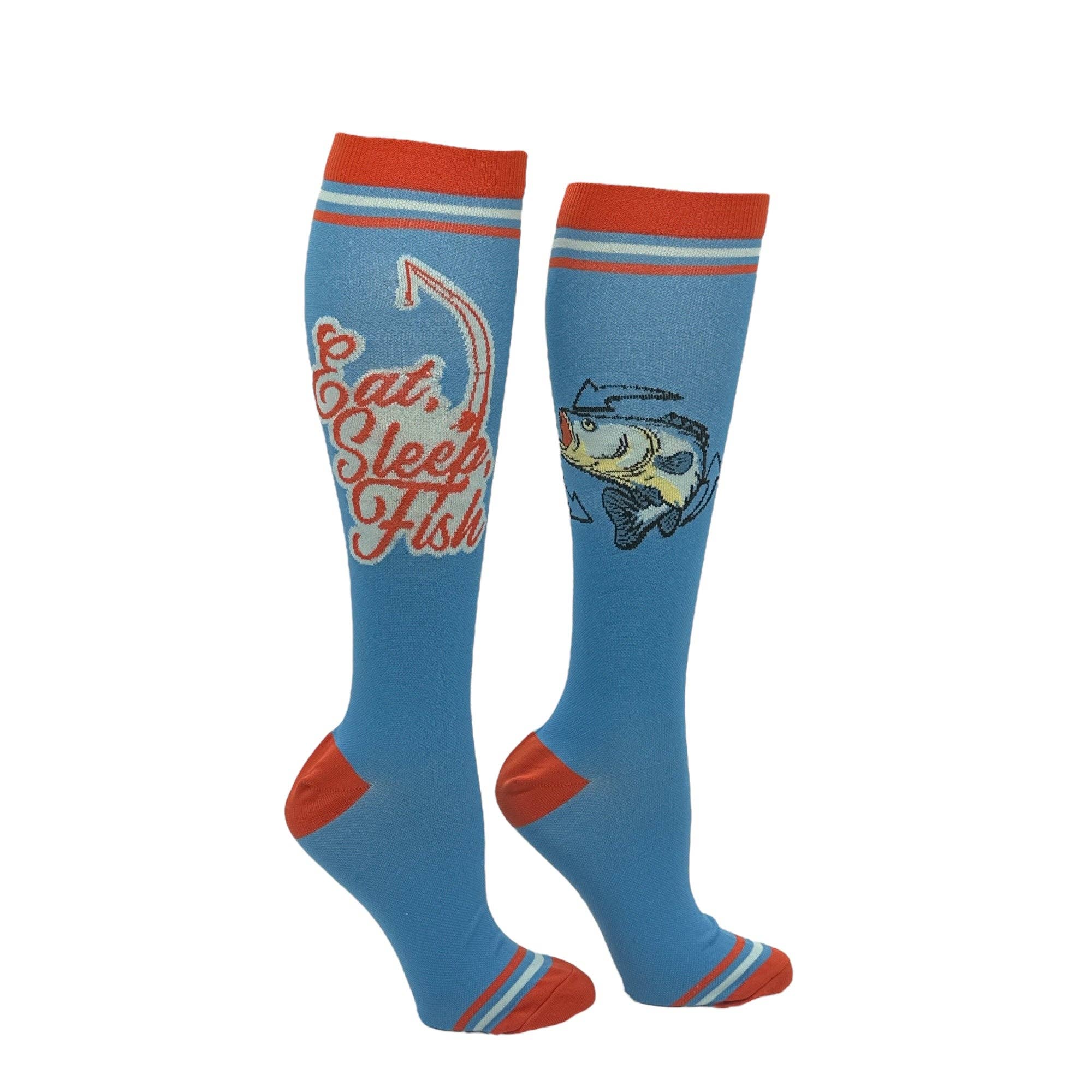 Eat Sleep Fish Compression Socks