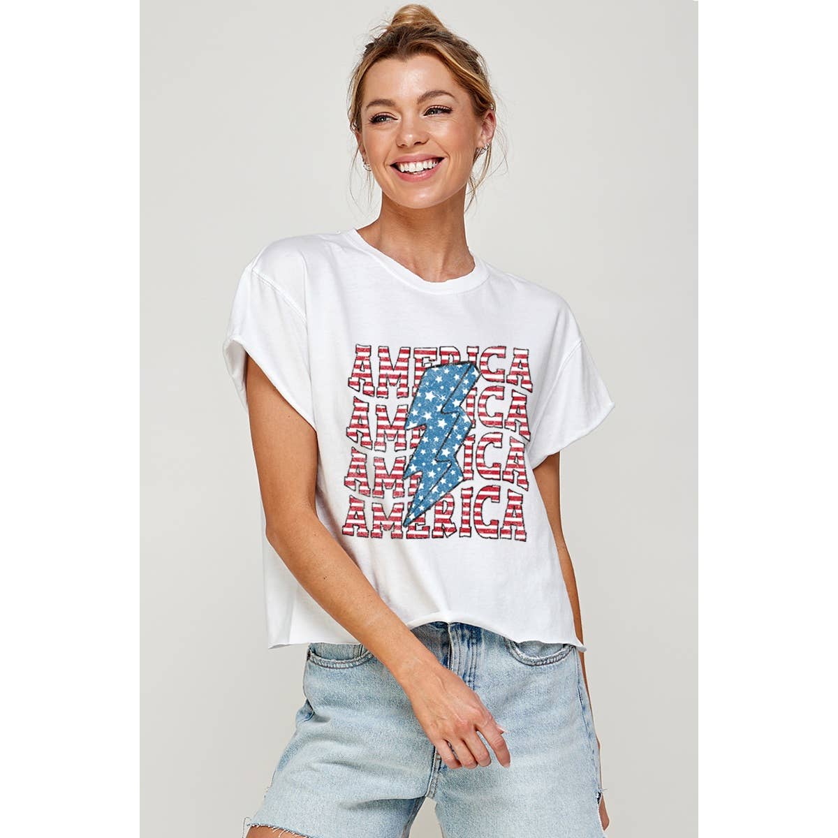 America America America  Vintage Graphic Crop Top