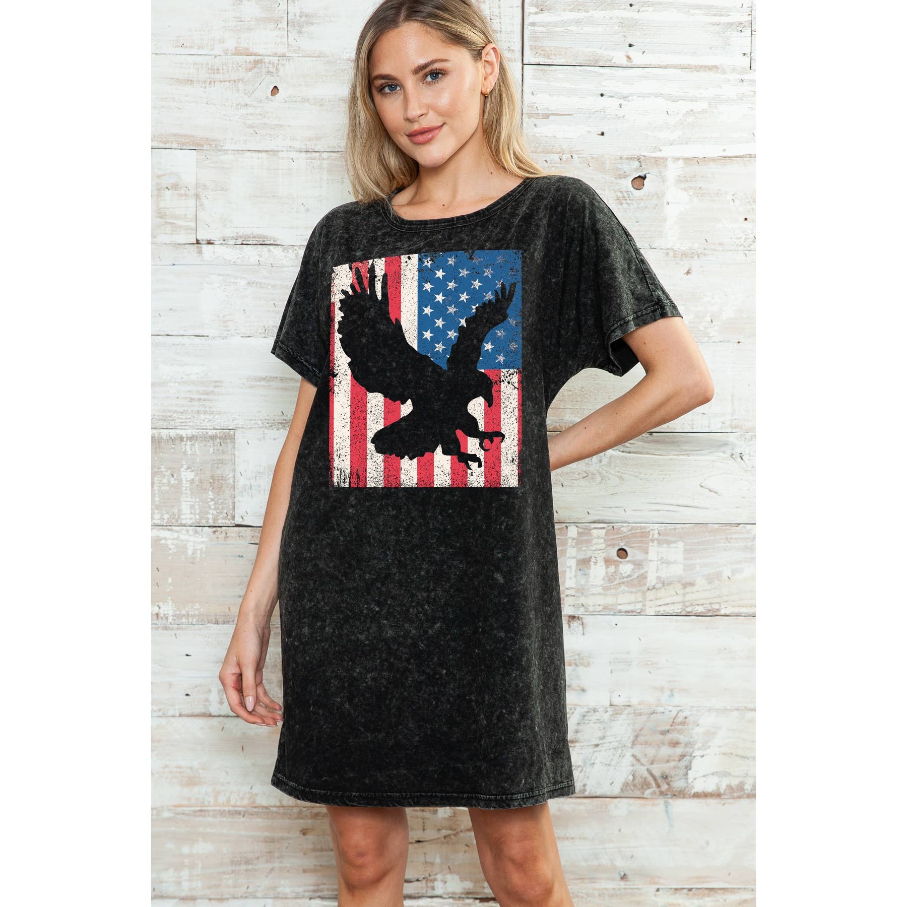 American Flag Eagle - Mineral Wash Dress