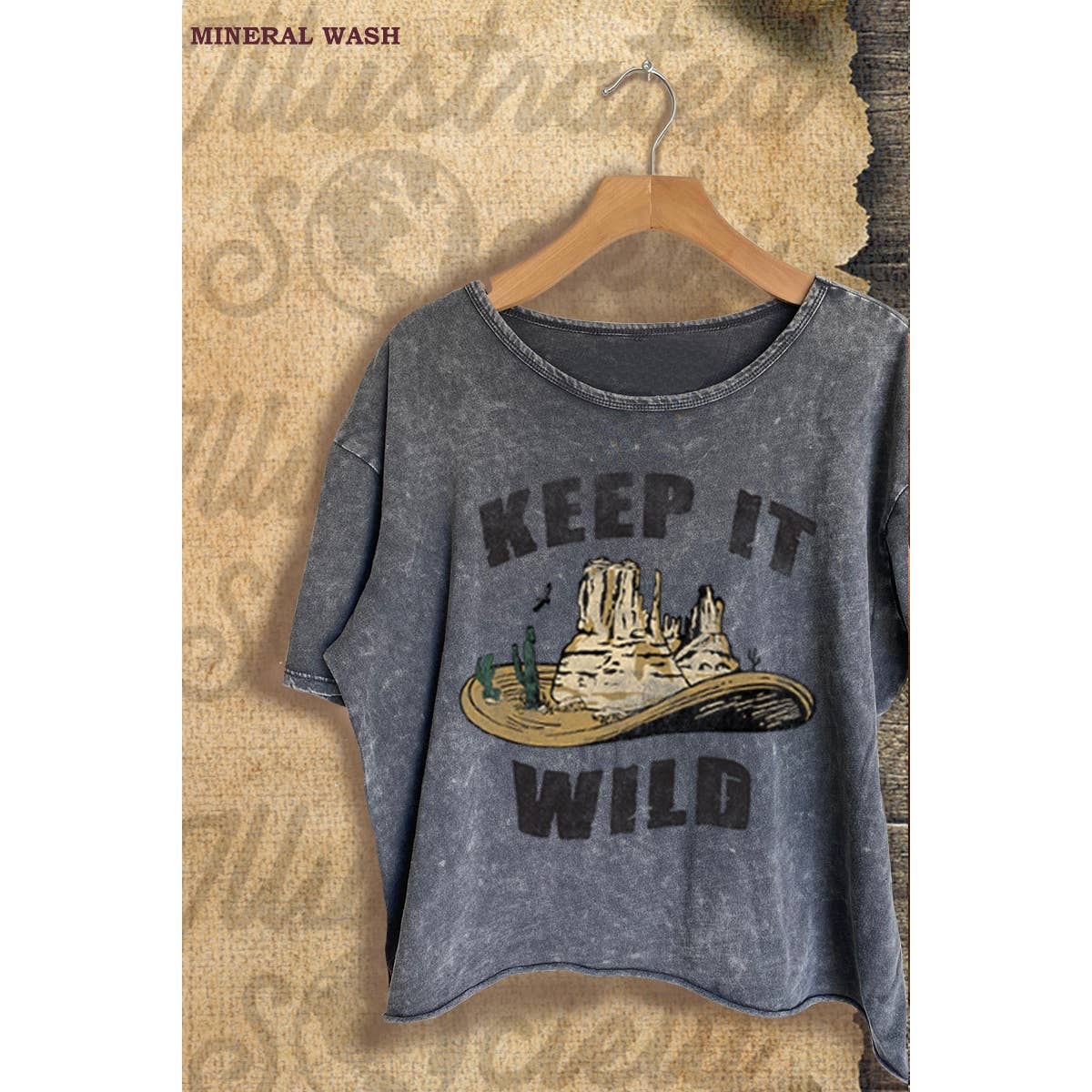 Keep It Wild  Vintage Graphic Mineral Wash Crop Top