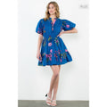 /Size Xl/ Embroidered Puff Sleeve Smocked Dress