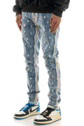 Mesh Patched Skinny Jeans