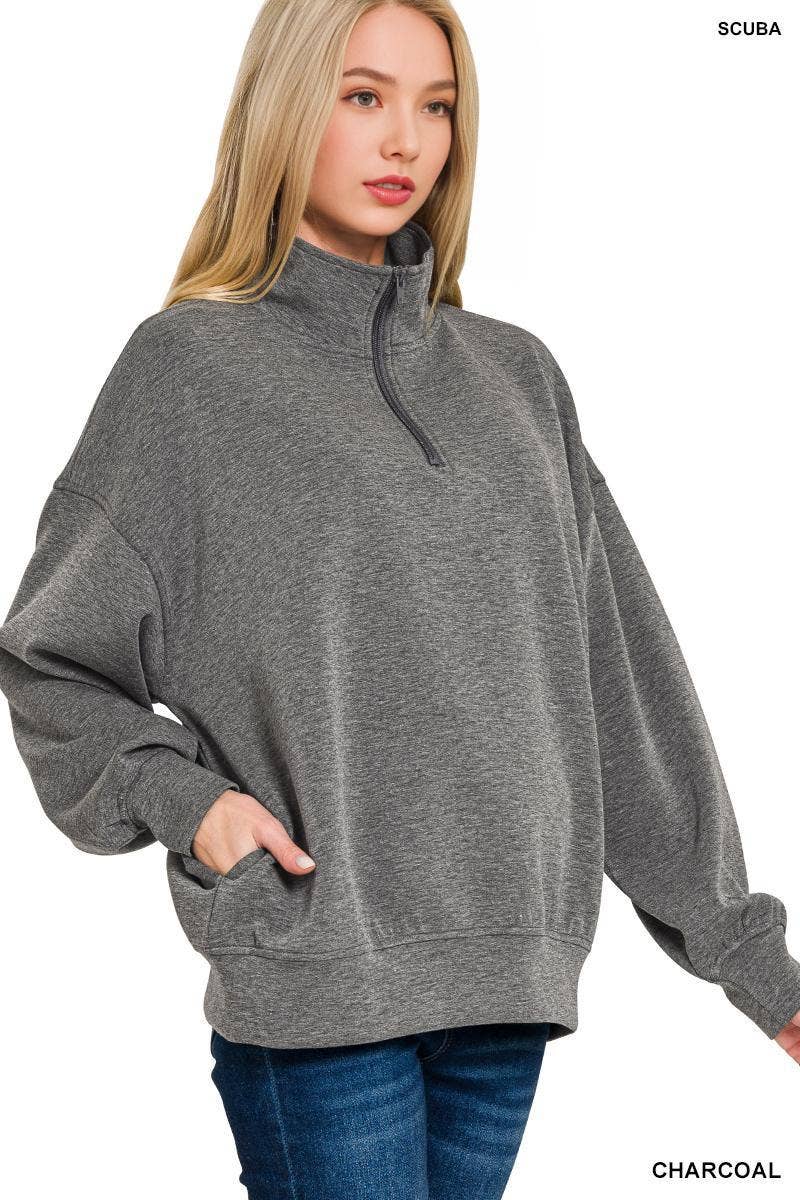 Scuba Half Zip Pullover w/ Pockets SI-27041