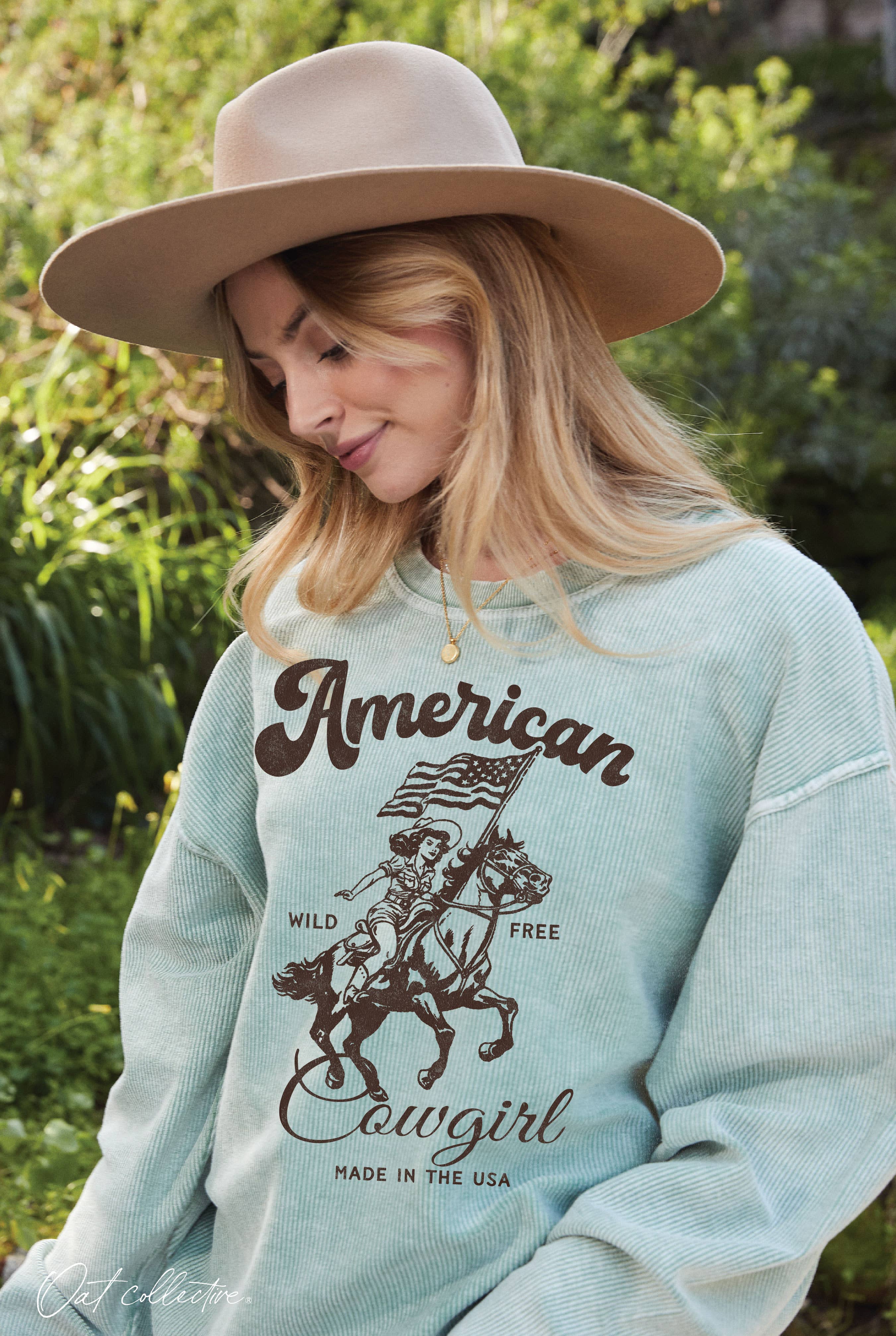 American Cowgirl Thermal Vintage Pullover