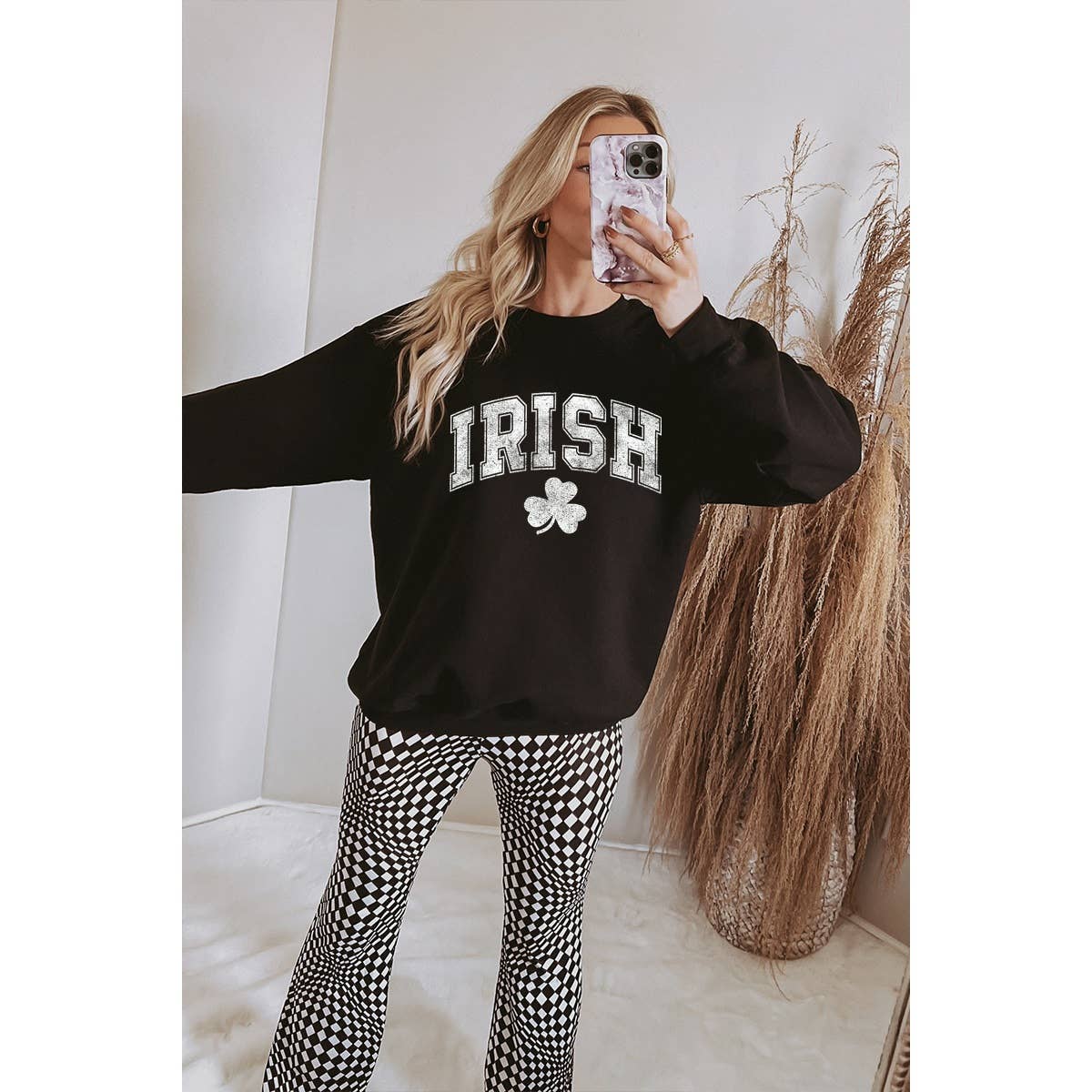 Irish Graphic Crop Top Graphic Sweatshirts