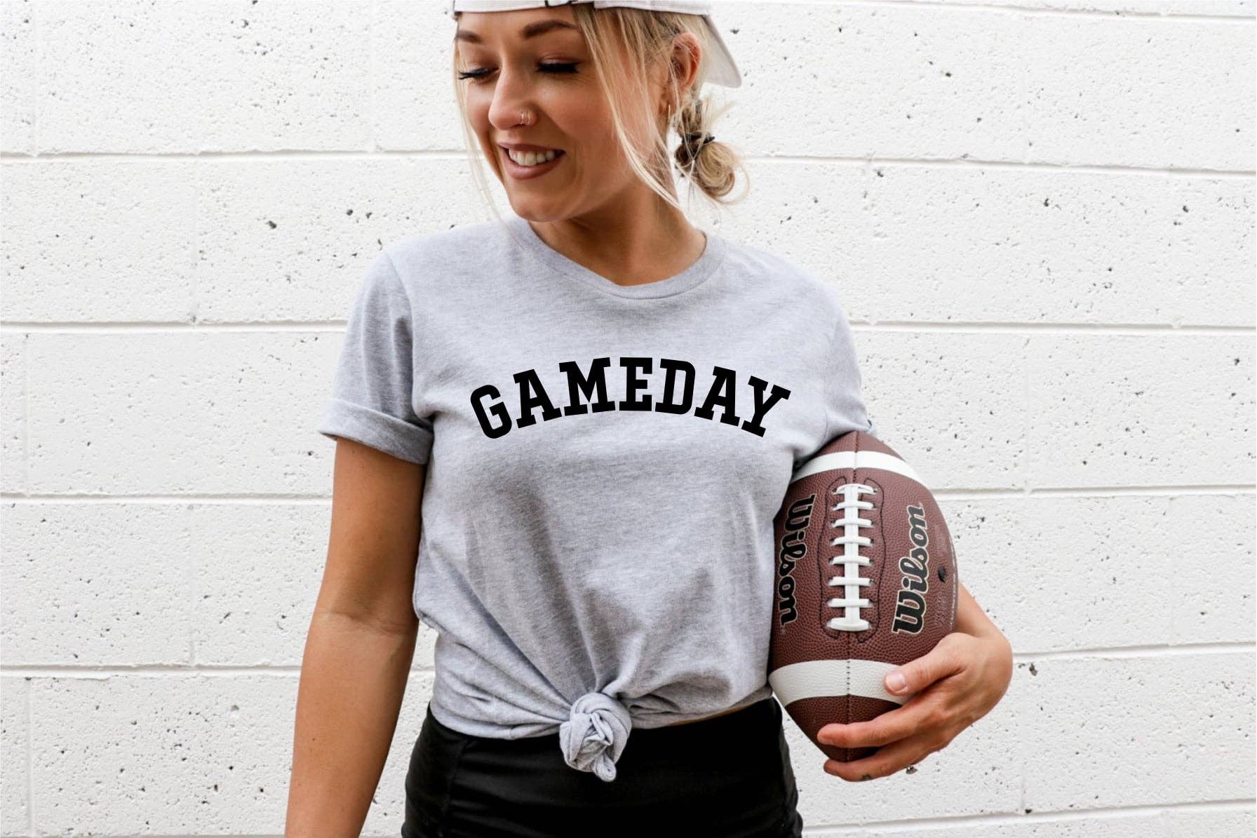 Gameday Grey Varsity Font Football Trendy Graphic Tee