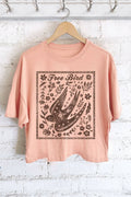 Free Bird Flower Peace Long Crop Top