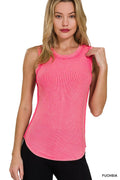 ..SI-25863 Washed Ribbed Scoop Neck Tank Top