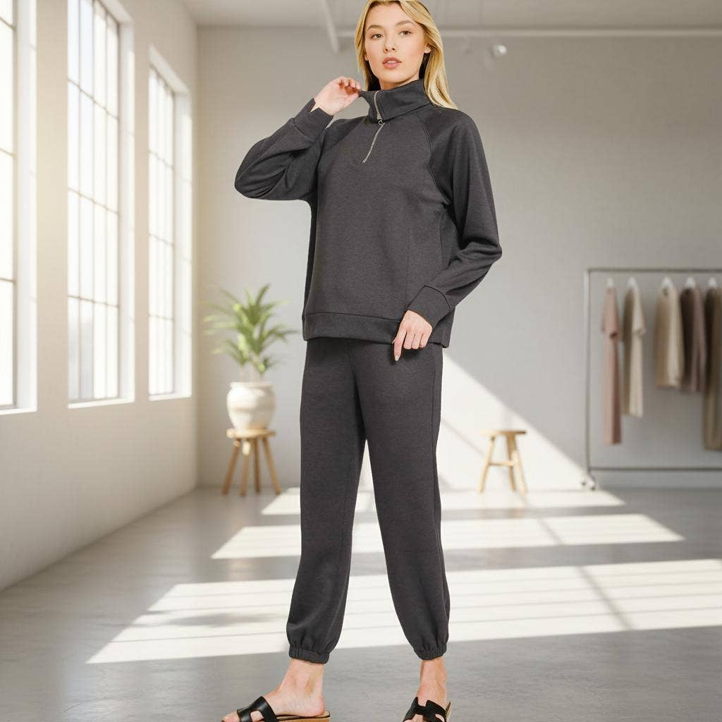 .1208 Scuba Half Zip Sweatshirts & Joggers Set SI-29048