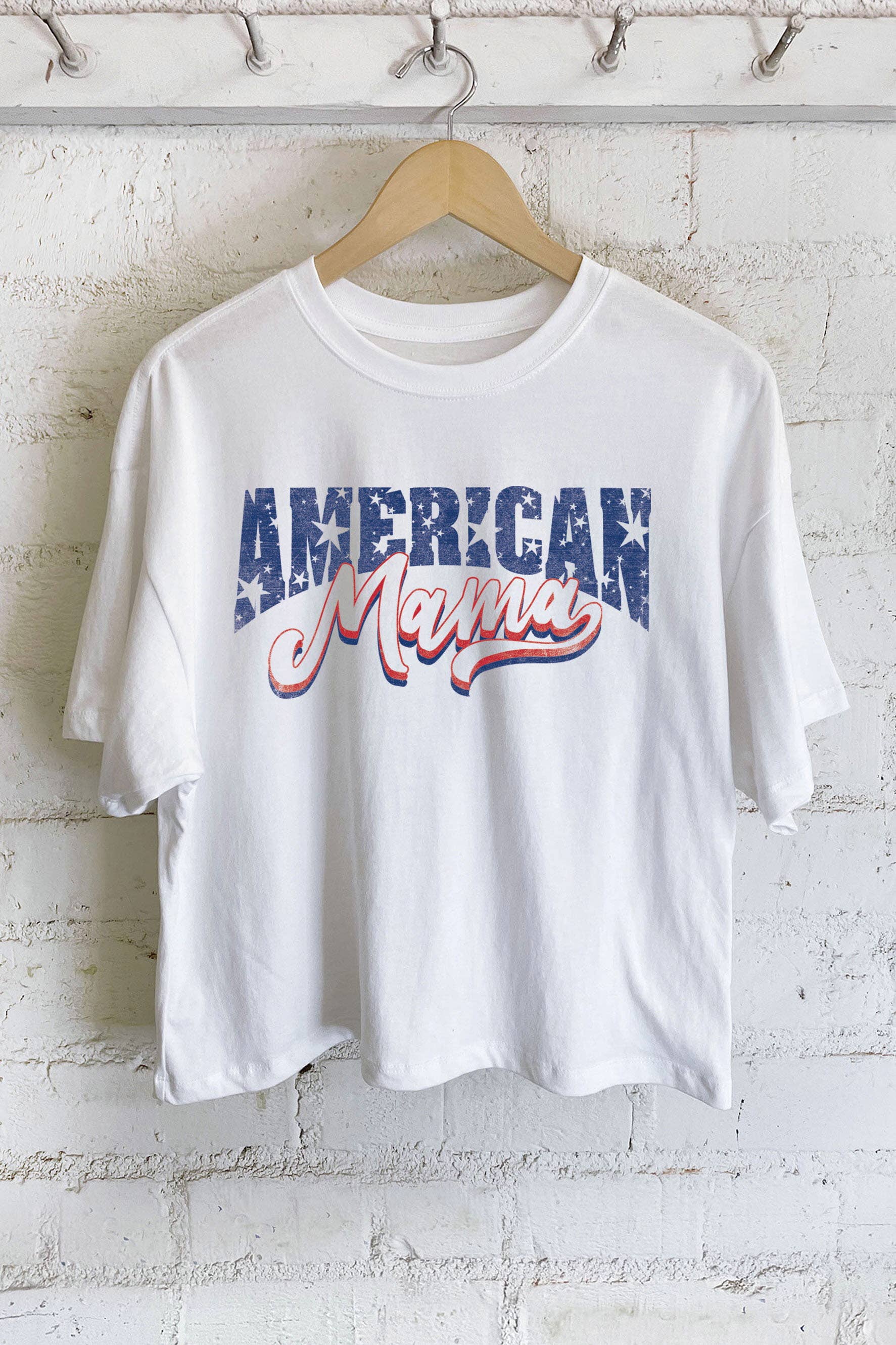 American Mama Graphic Long Crop Top