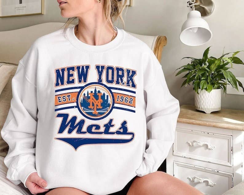 Ny Baseball Crewneck Vintage Fan Apparel