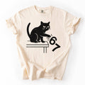 Cat Knocking Off 67 Funny Meme Tee Shirt