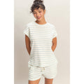 Striped Round Neck Short Sleeve Top