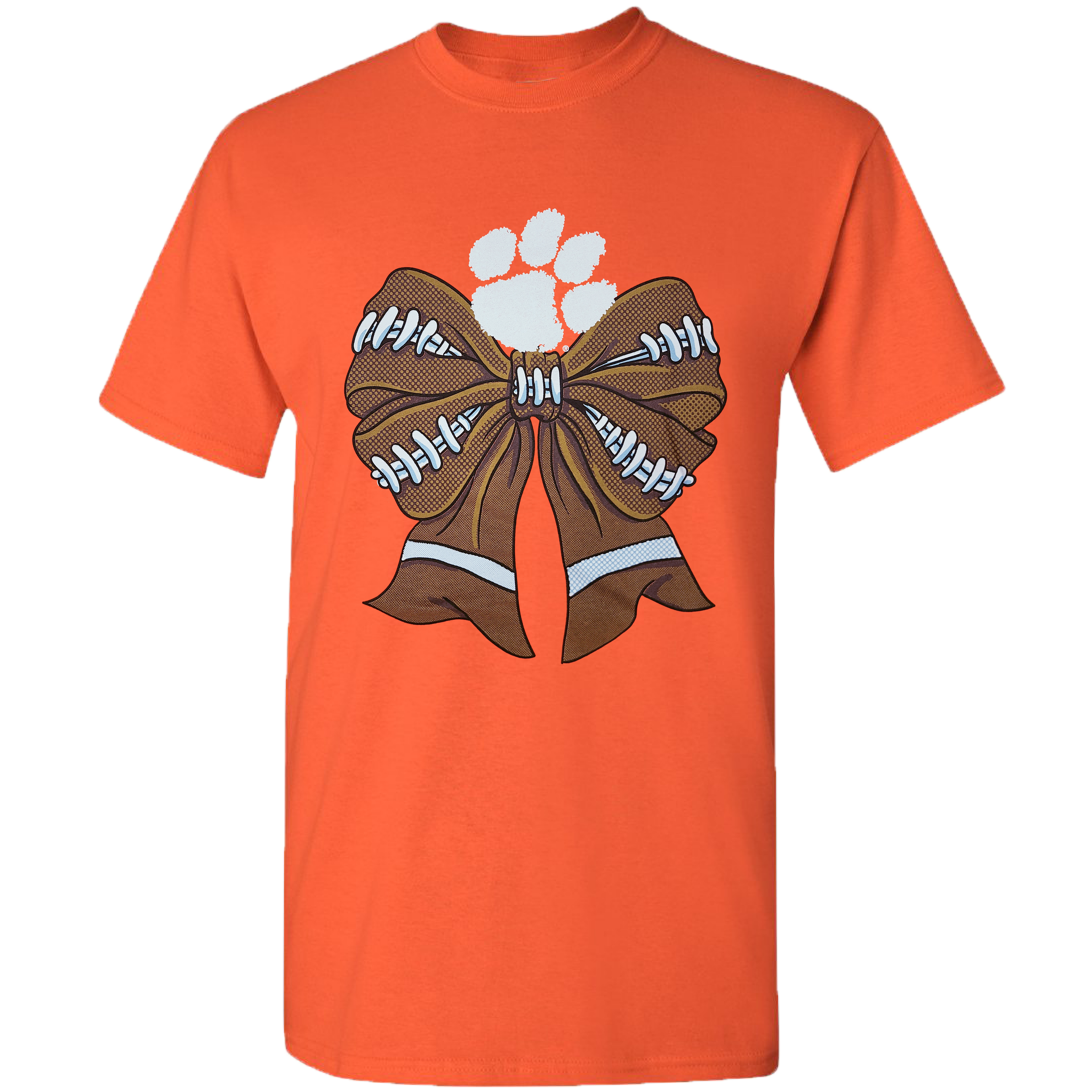 College- Clemson - 4 - Clemson Football Bow - Orange