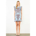 Flutter Sleeves Embroidery Detail Dress