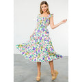 Flower Smocked Midi Dress