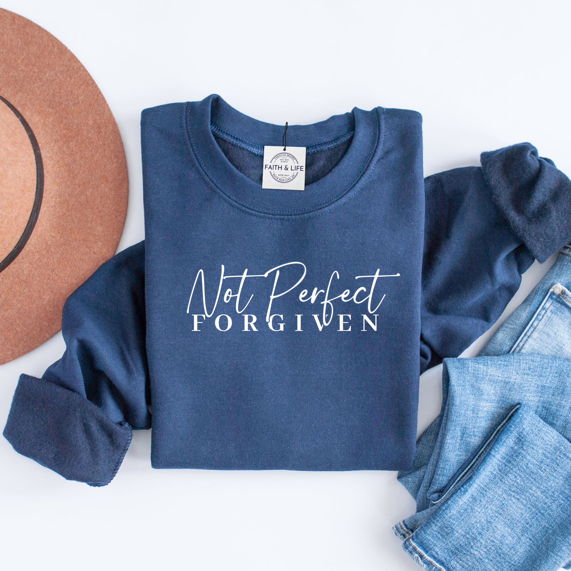 Not Perfect, Forgiven -Comfy Christian Crewneck
