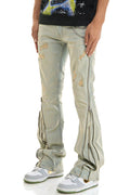 Double Zipper Flare Jeans