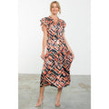 Flutter Sleeve Flower Print Dress