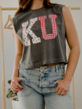 Ku Jayhawks Quilted Puff Ink Smoke Tank