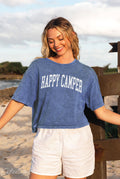 Happy Camper  Cropped Mineral Graphic Top