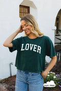 Lover Puff Cropped Mineral Graphic Top