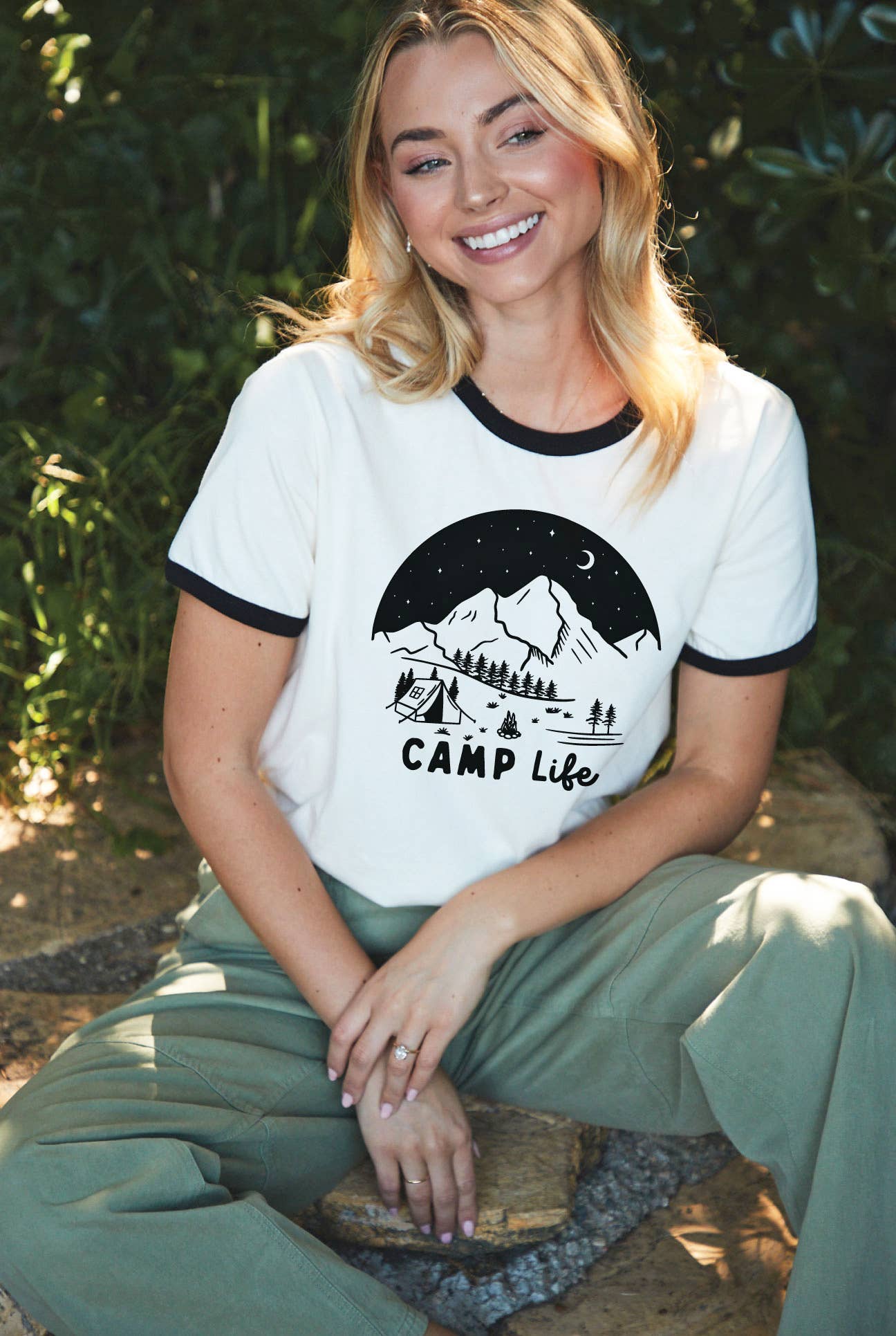 Camp Life  Ringer Graphic Top