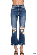 ..._ SI-26456 Distressed Knee and Hem Denim Pants