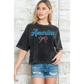 America Bow Mineral Wash Crop Top