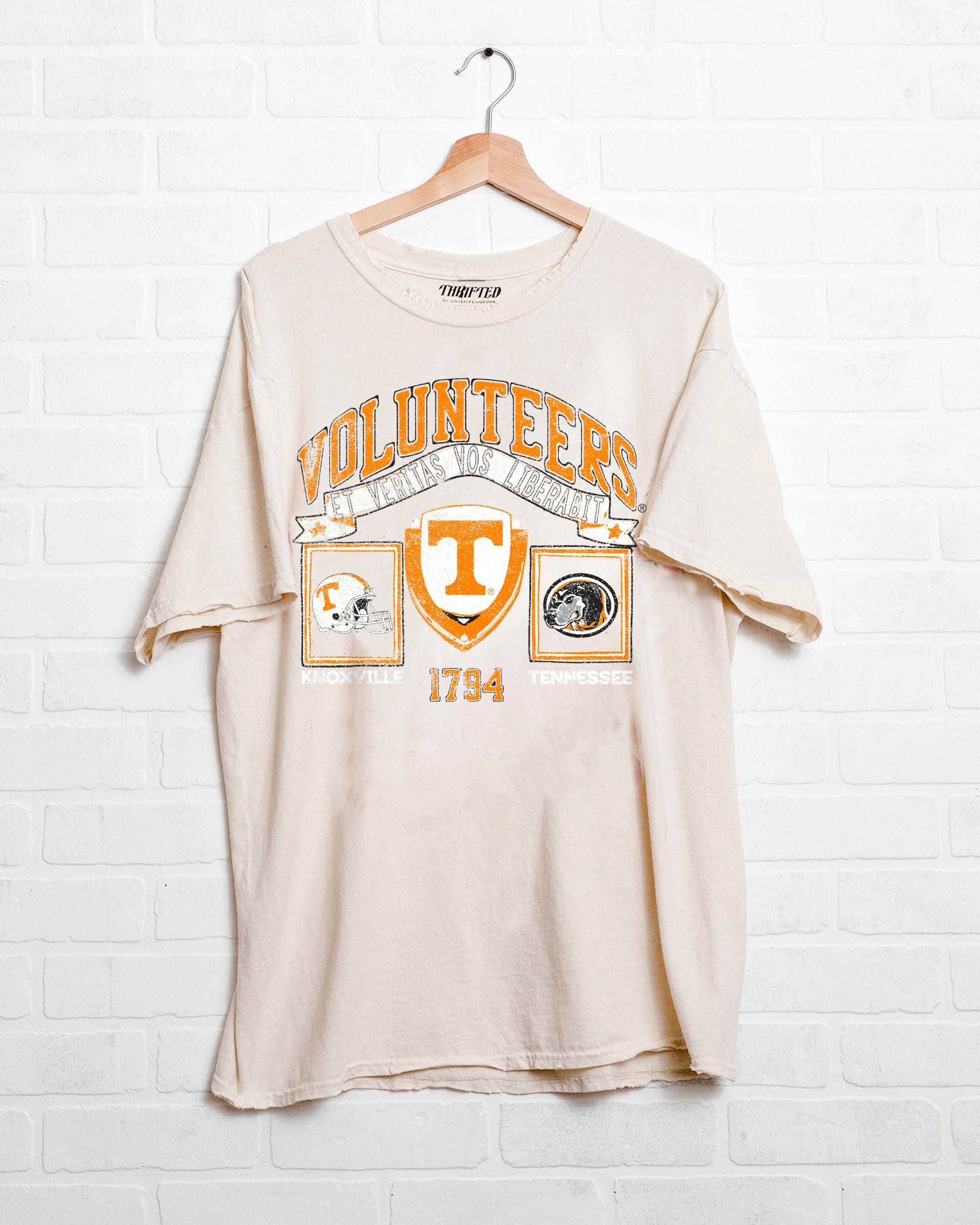 Tennessee Vols Prep Patch Off White Thrifted Tee
