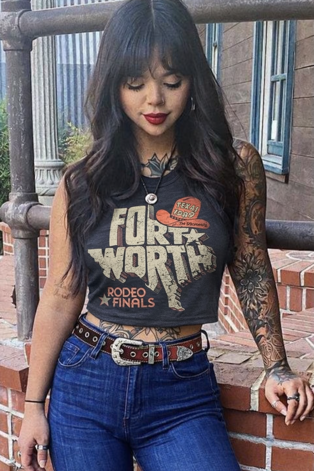 Fort Worth State Rodeo Finals Muscle Crop Top