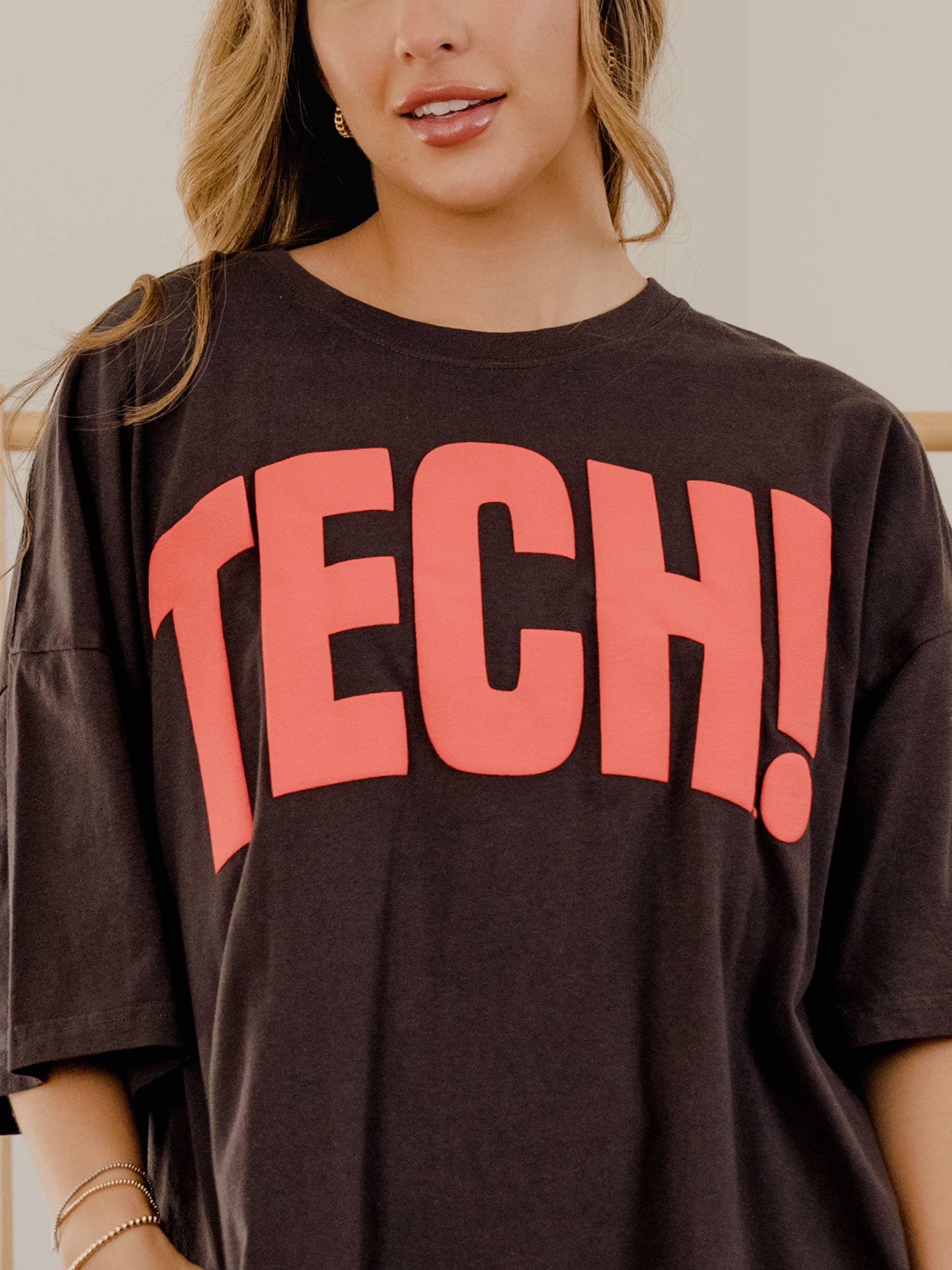 Texas Tech Mono Puff Ink Smoke One Size Tee