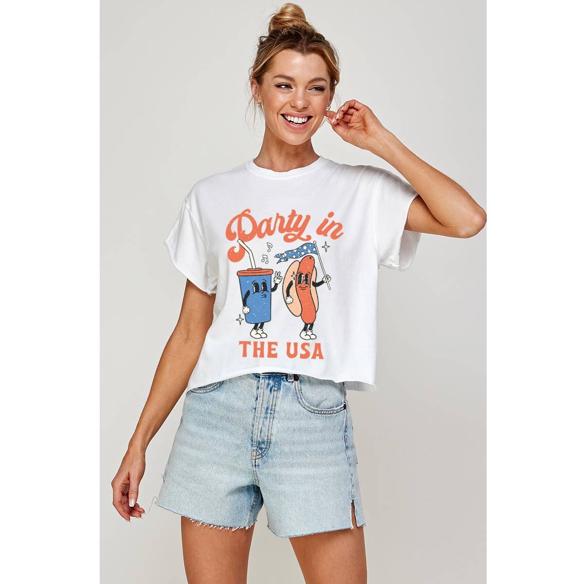 Party in the USA  Graphic Crop Top