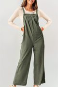 Plus Size Corduroy Pocketed Wide Leg Loose Fit Overall