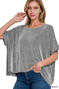 ....Corded Rib Striped Loose Fit Top