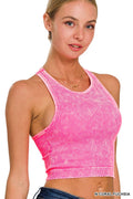",.....SI-25526 Premium Washed Rib Seamless Crop Top