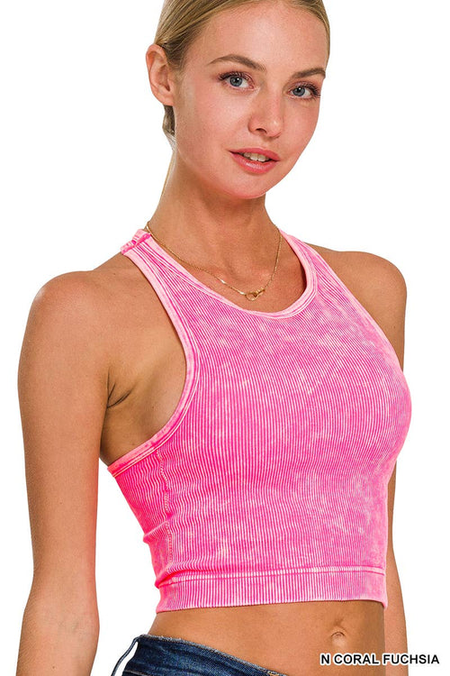 ",.....SI-25526 Premium Washed Rib Seamless Crop Top