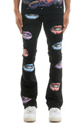Lip Print Flare Pants
