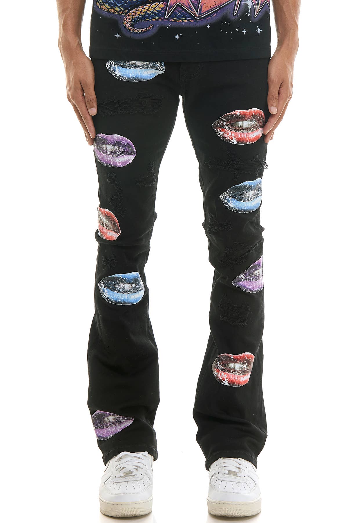Lip Print Flare Pants