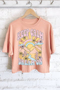 Keep Calm Dream On Graphic Long Crop Top