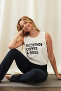 Weekends Coffee and Dogs  Mineral Graphic Tank Top