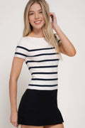 1125 Boat Neck Stripe Sweater SI-25715