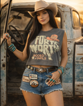 Fort Worth State Rodeo Finals 1989 Boxy Muscle Crop Top