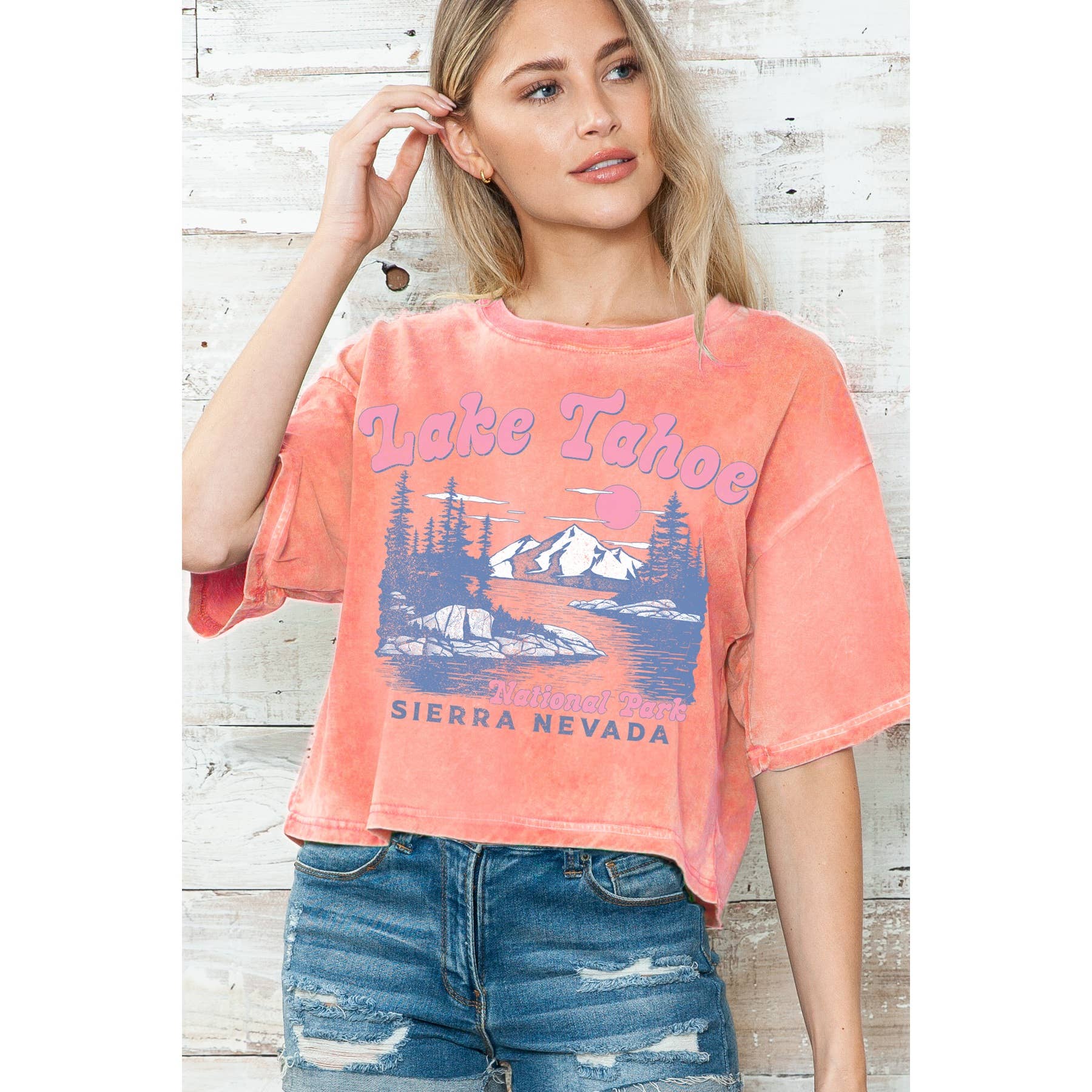 Lake Tahoe Mineral Wash Crop Top