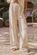 Natural Crochet Wide-Leg Pants