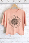 Sunflower Graphic Long Crop Top