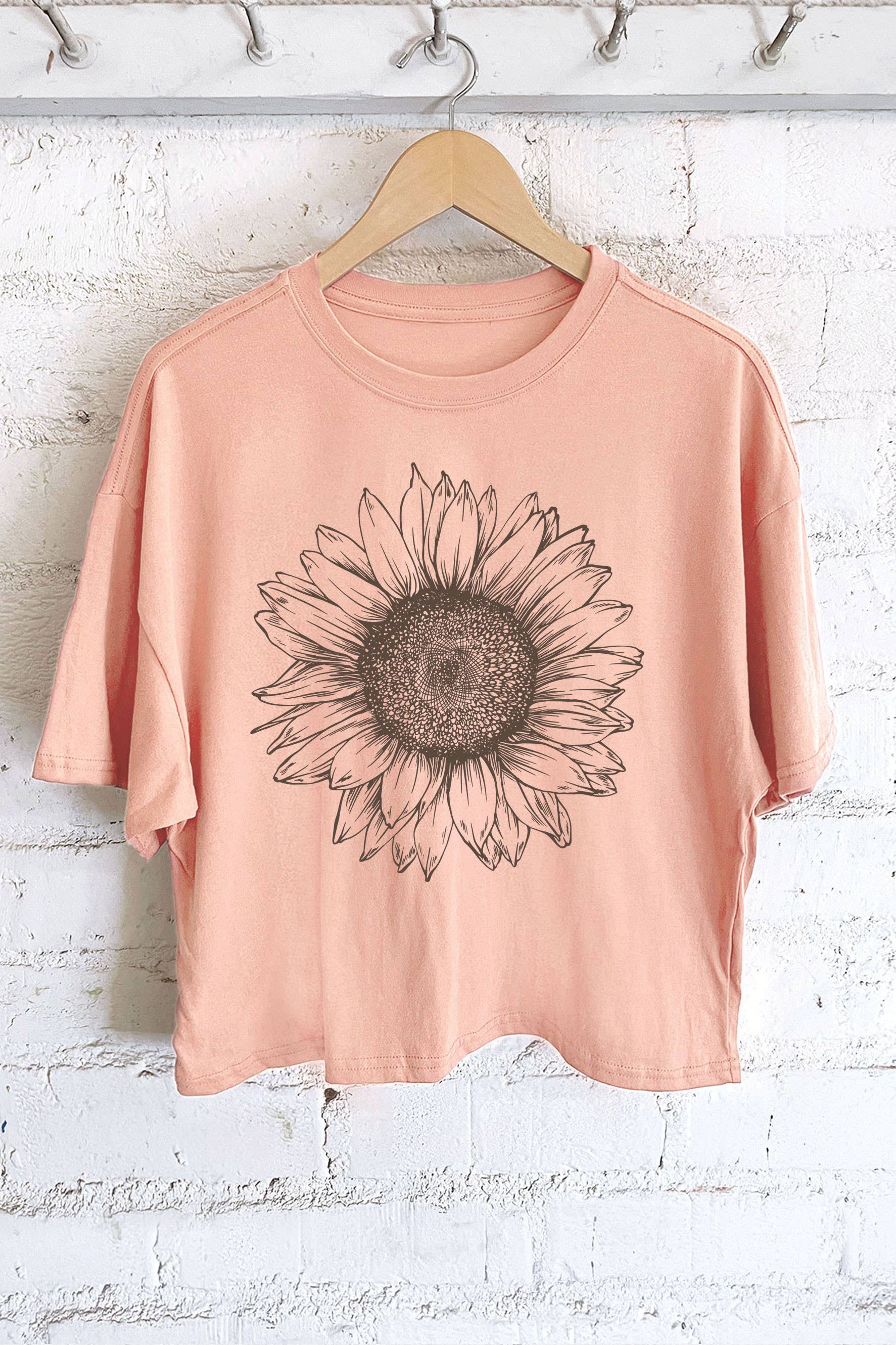 Sunflower Graphic Long Crop Top