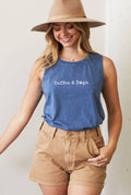 Coffee and Dogs Mineral Graphic Tank Top