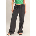 Lyocell Linen Elastic Waist Straight Leg Pants